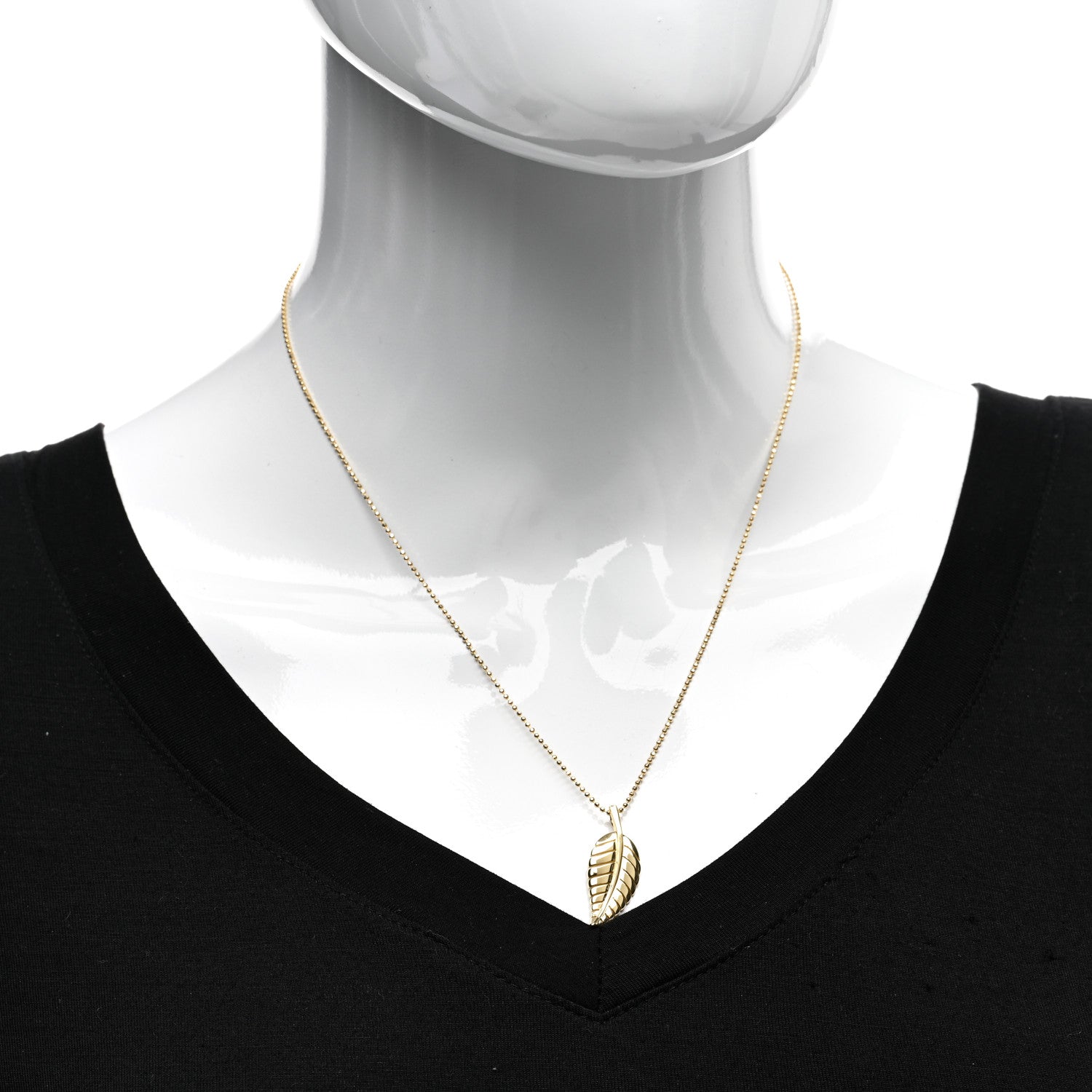 Jennifer Meyer 18K Yellow Gold Small Leaf Necklace 2 of 6