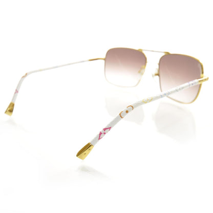 Louis Vuitton Monogram Multicolor Conspiration Pilote Aviator Sunglasses Gold 12 of 18