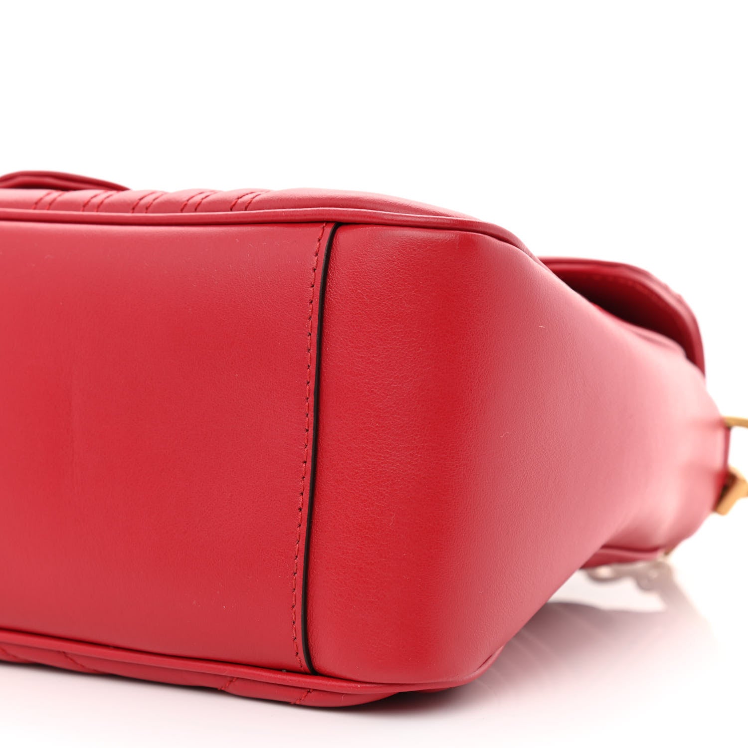 Gucci Calfskin Matelasse Small GG Marmont Top Handle Shoulder Bag Hibiscus Red 10 of 11