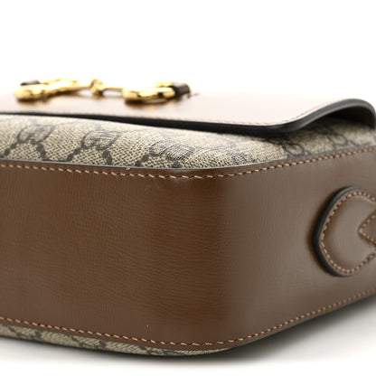 Gucci GG Supreme Monogram Small Horsebit 1955 Shoulder Bag Beige Brown Sugar 10 of 10