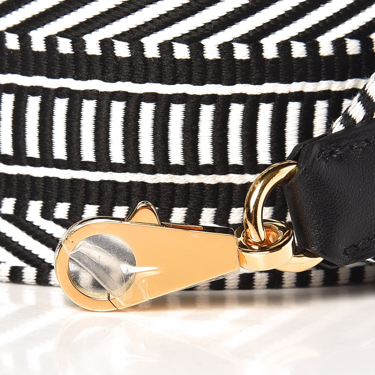 Hermes Toile Swift 50mm Sangle Cavale Shoulder Strap Black Ecru 2 of 6