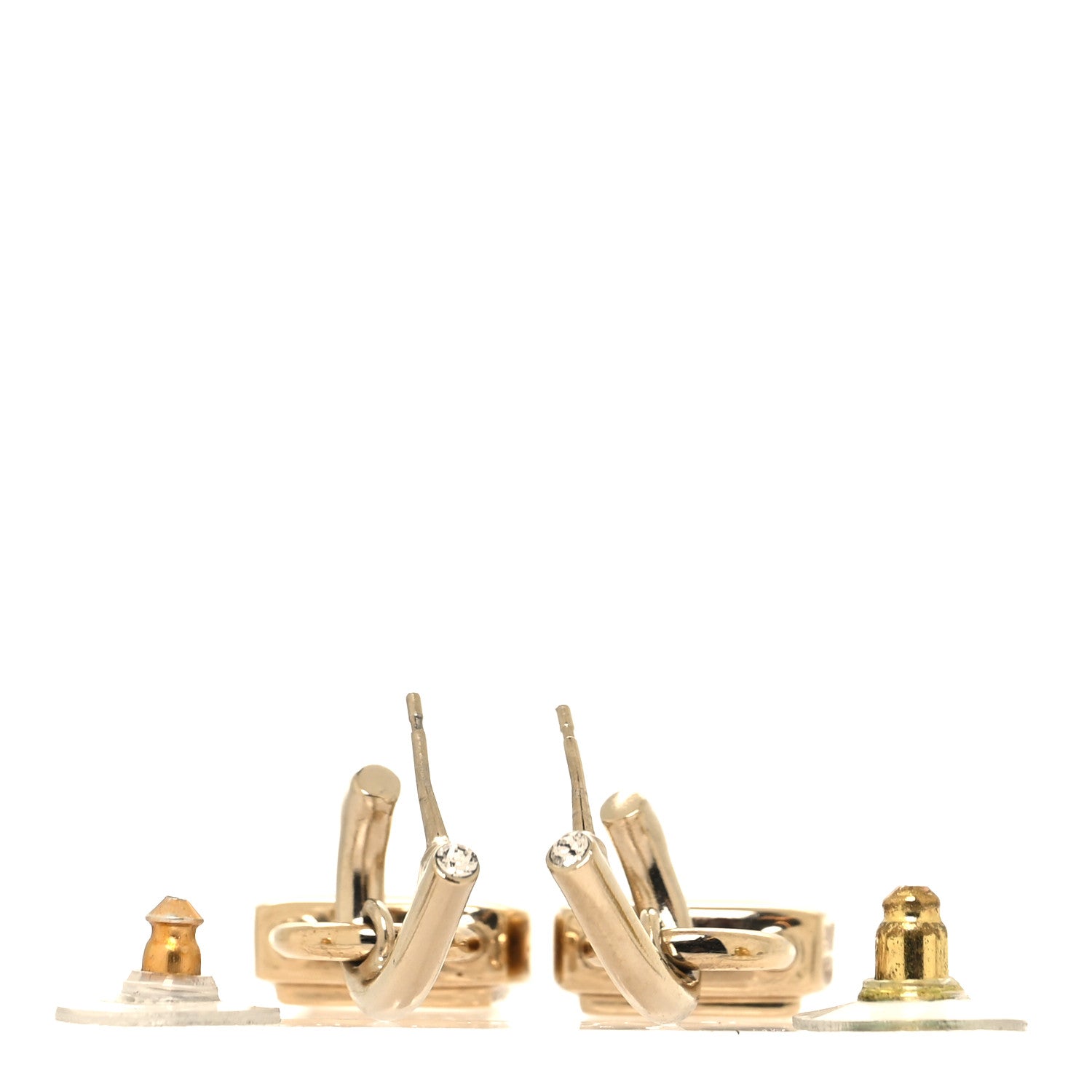 Chanel Metal CC Lock Drop Earrings Gold 3 of 5