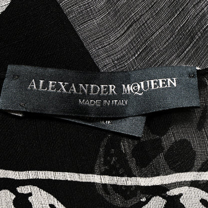 Alexander McQueen Silk Chiffon Skull Scarf Black Ivory 3 of 3