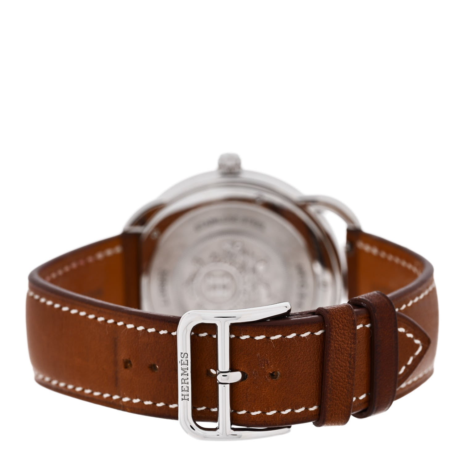 Hermes Stainless Steel Barenia 40mm Arceau Quartz Watch Fauve 3 of 5