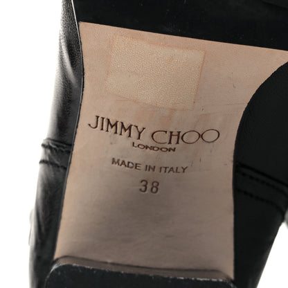 Jimmy Choo Lambskin Dart Biker Buckle Booties 38 Black 7 of 9