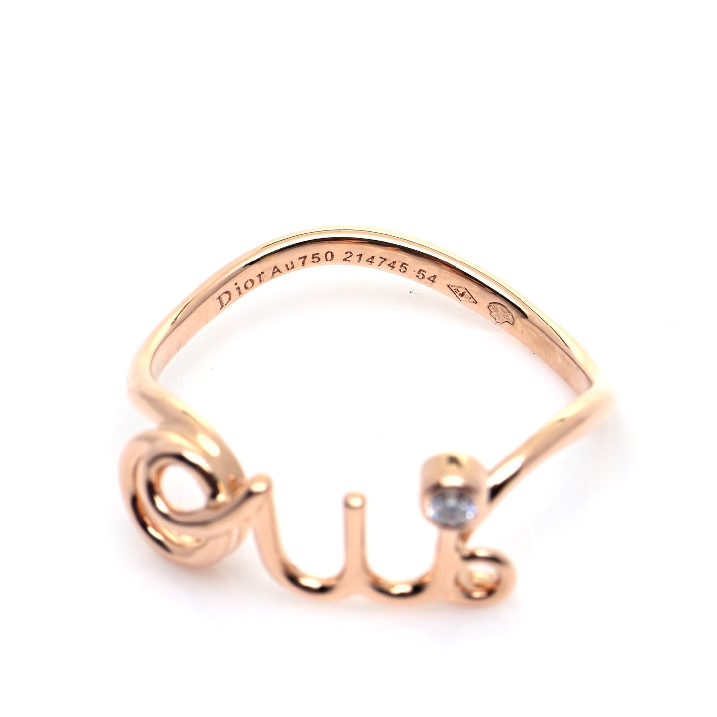 18K Rose Gold Diamond Oui Ring 54 7