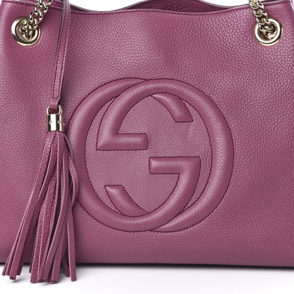 Gucci Pebbled Calfskin Medium Soho Chain Shoulder Bag Peonia Flower 10 of 10