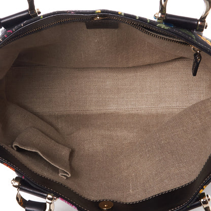 Gucci Canvas Floral Flora Tote Black 6 of 8