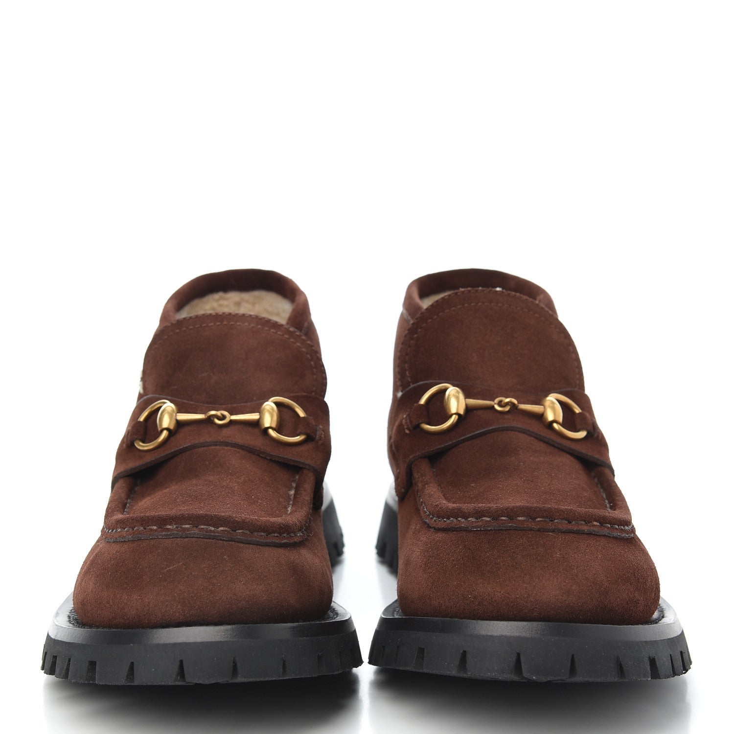 Gucci Suede Shearling Mens Harald Horsebit Ankle Boots 9.5 Light Brown Butterscotch 2 of 9