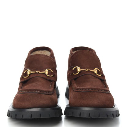 Gucci Suede Shearling Mens Harald Horsebit Ankle Boots 9.5 Light Brown Butterscotch 2 of 9