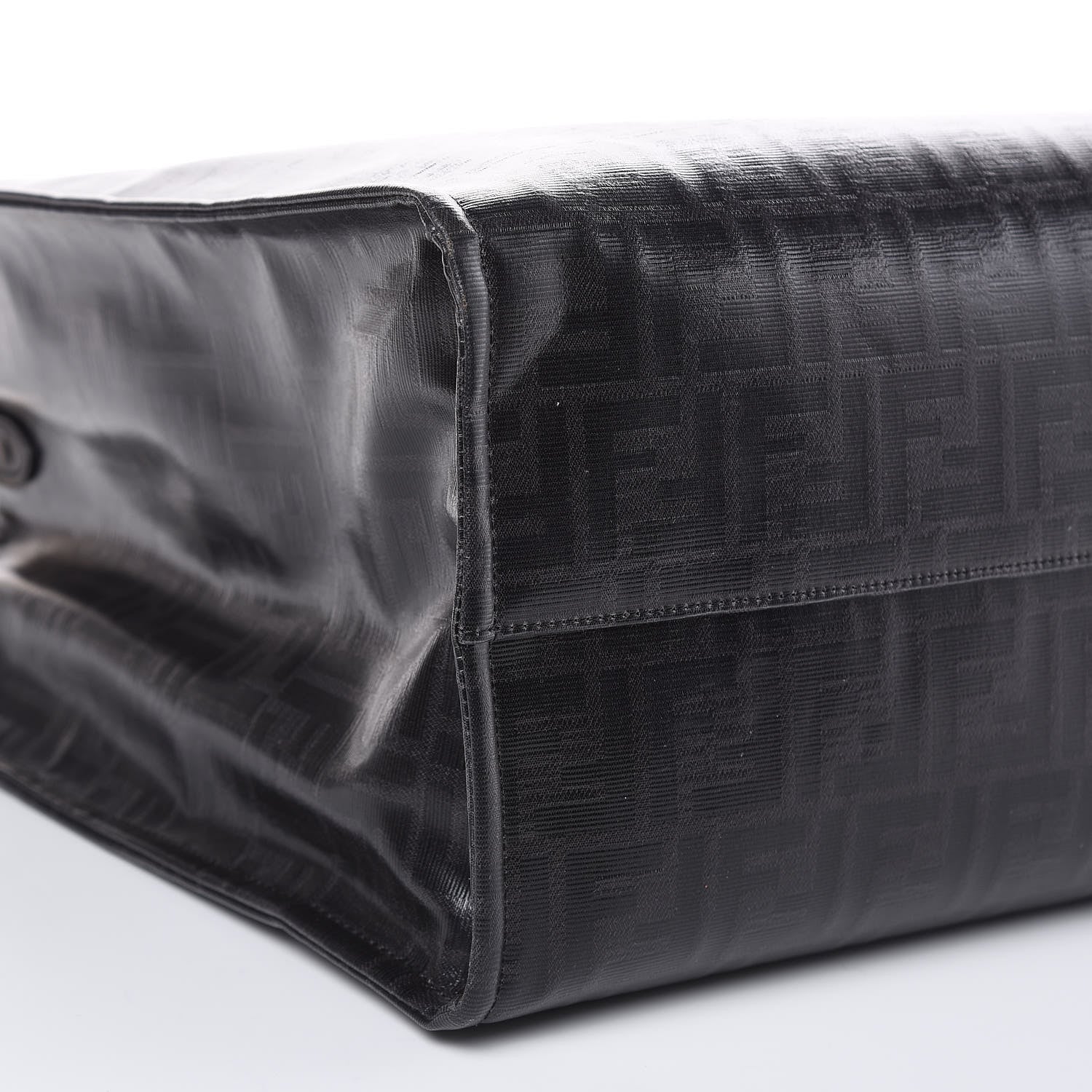 Fendi X FILA Glazed Fabric FF 1974 Mania Shopping Tote Bag Black White 9 of 11