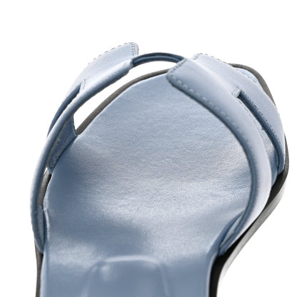Hermes Box Calfskin Oran Sandals 36.5 Light Bleu 10 of 10