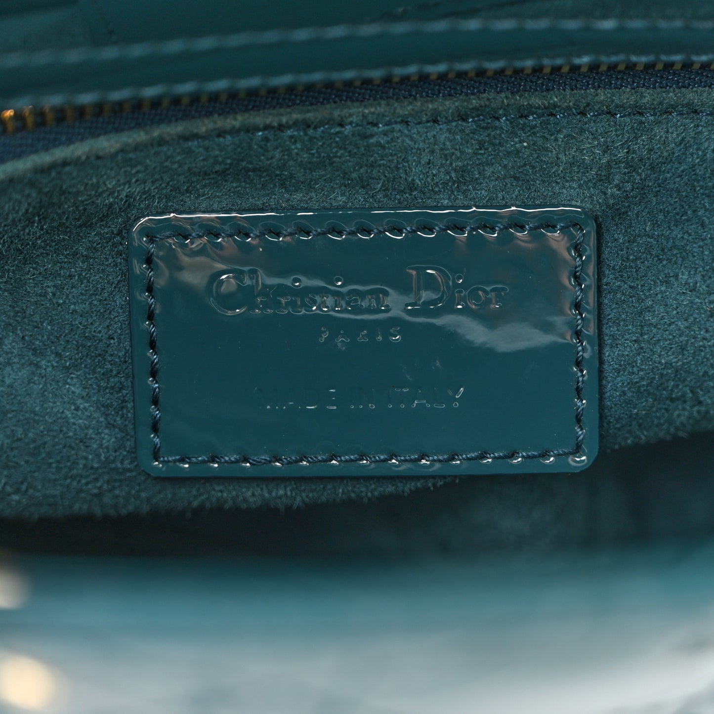 Patent Cannage Small Lady Dior Turquoise