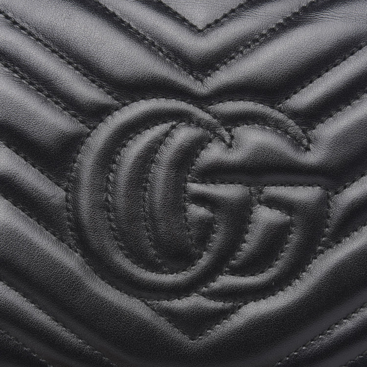 Gucci Calfskin Matelasse GG Marmont Chain Wallet Black 11 of 13
