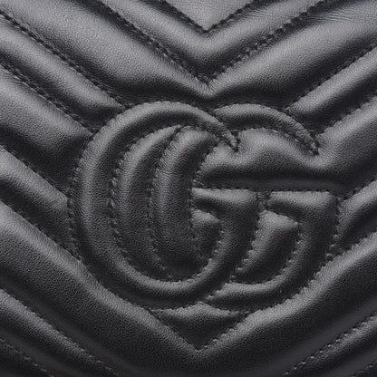 Gucci Calfskin Matelasse GG Marmont Chain Wallet Black 11 of 13