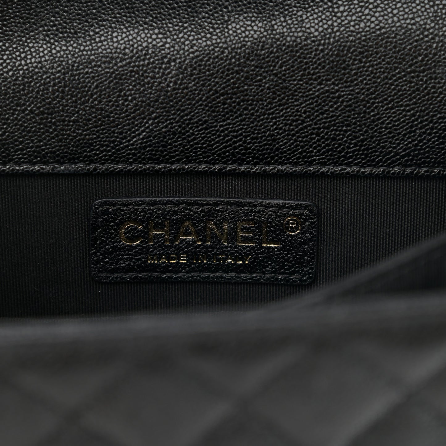 Caviar Quilted North South Boy Flap Black