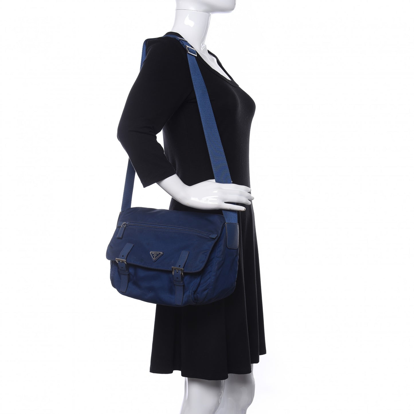Tessuto Nylon Vela Messenger Bag Blue