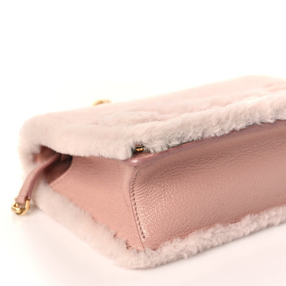 Miu Miu Shearling Goatskin Shoulder Bag Orchidea 8 of 11