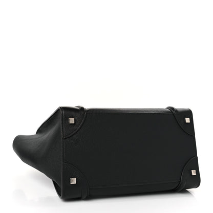 Celine Drummed Calfskin Mini Luggage Black 4 of 8