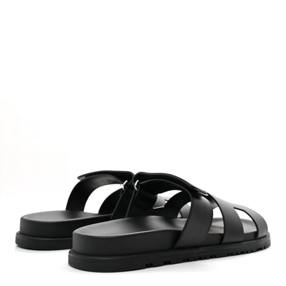 Hermes Calfskin Womens Chypre Sandals 38 Black 5 of 10