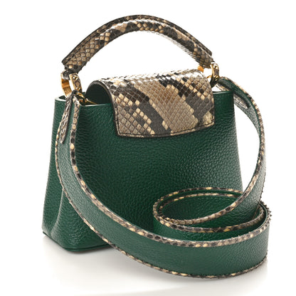 Louis Vuitton Taurillon Snakeskin Mini Capucines Emeraude Green 3 of 9