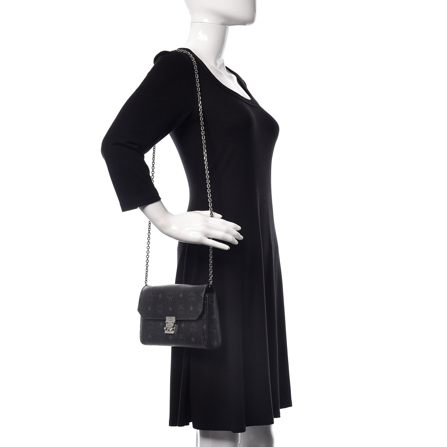 MCM Visetos Small Millie Crossbody Bag Black 2 of 11