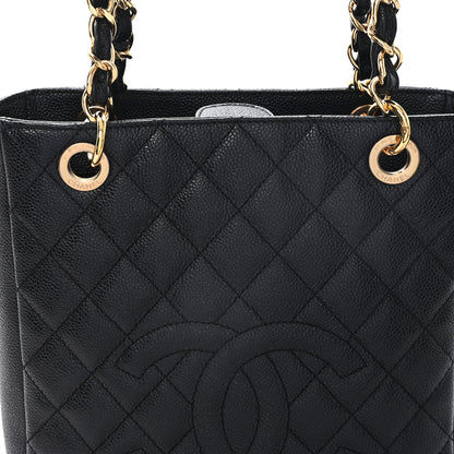 Chanel Caviar Quilted Petit Shopping Tote PST Black 7 of 10