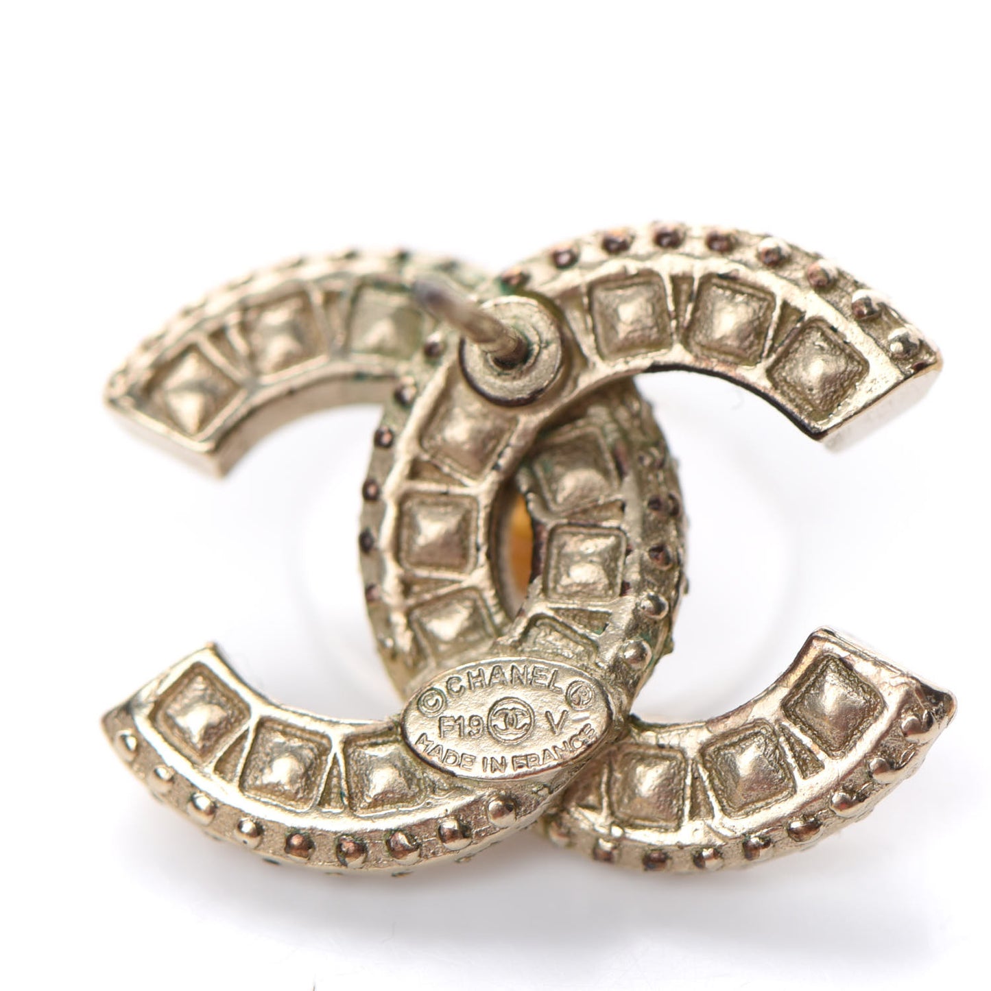Crystal Timeless CC Earrings Light Gold