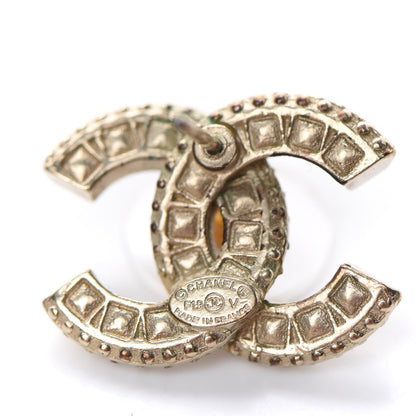 Chanel Crystal Timeless CC Earrings Light Gold 4 of 5