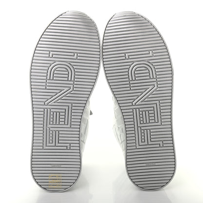 Fendi X NICKI MINAJ Metallic Nappa Macro FF Embossed Prints On High Top Sneakers 38 Silver 5 of 8