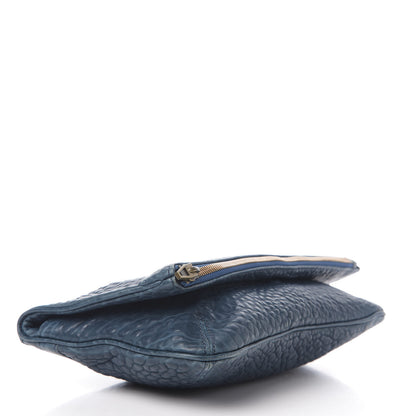 Alexander Wang Textured Lambskin Dumbo Fold Over Clutch Blue 3 of 10