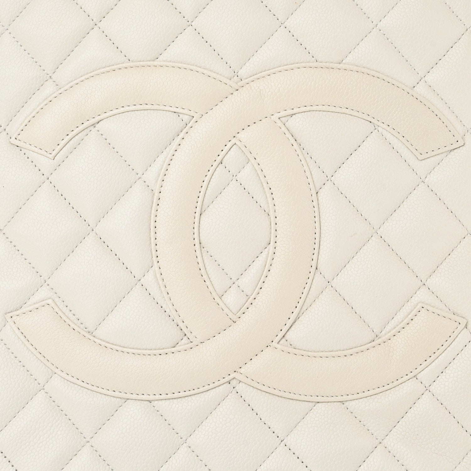 Chanel Caviar Quilted Medallion Tote White 10 of 11