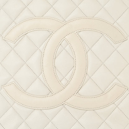 Chanel Caviar Quilted Medallion Tote White 10 of 11
