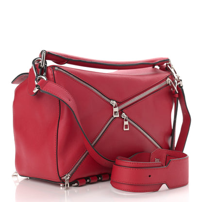Loewe Calfskin Zipper Puzzle Bag Red 3 of 14