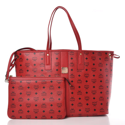 MCM Visetos Large Liz Reversible Shopper Tote Ruby Red 5 of 12