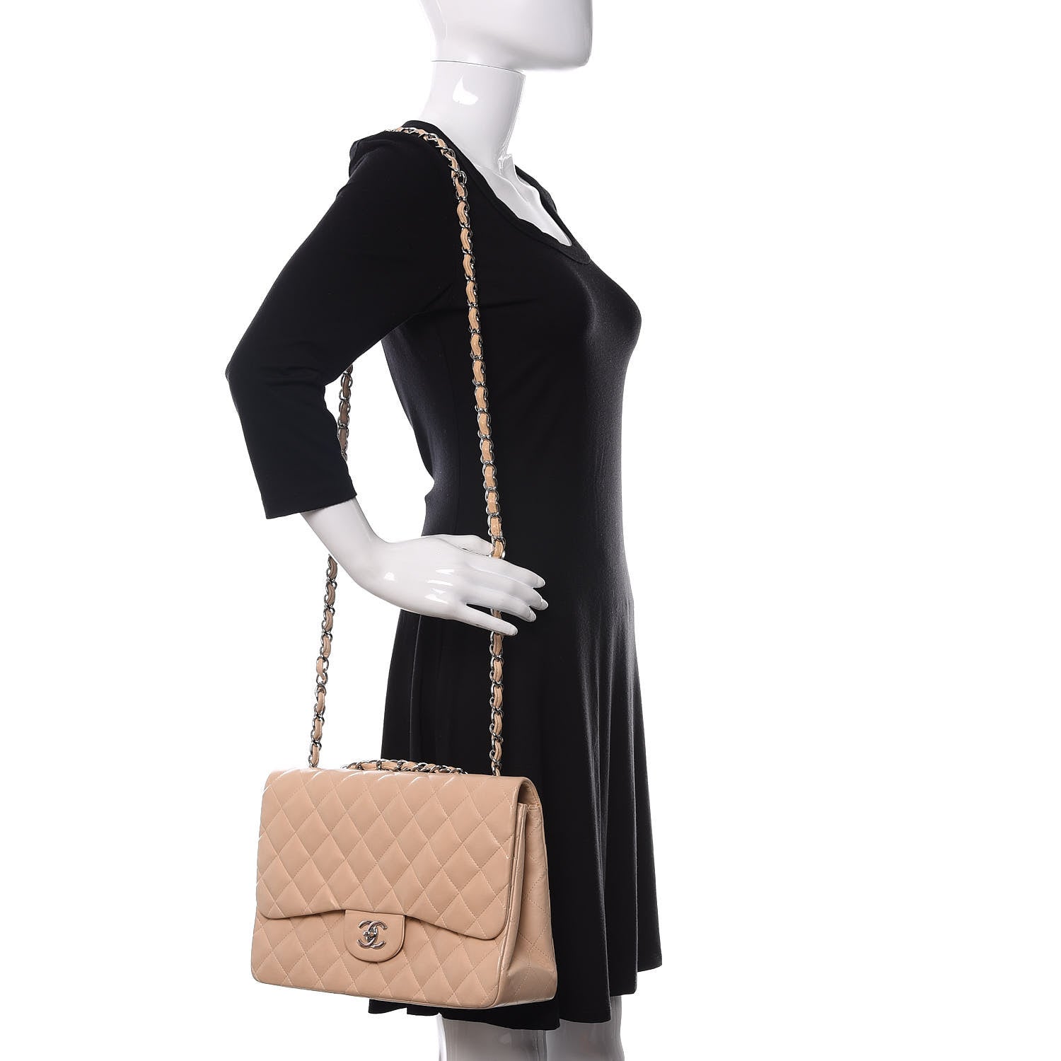 Chanel Lambskin Quilted Jumbo Double Flap Beige 2 of 12