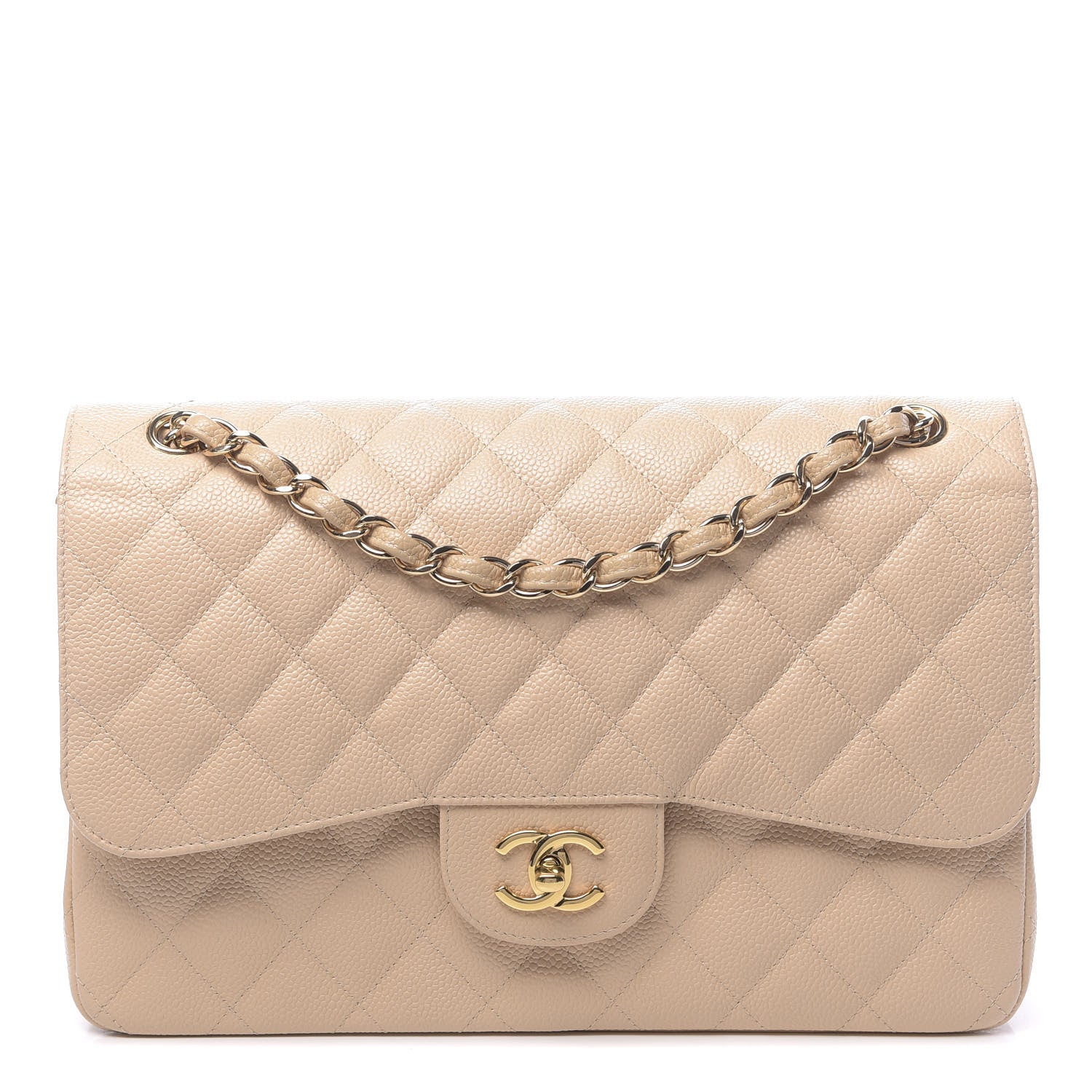 Chanel Caviar Quilted Jumbo Double Flap Beige Clair 1 of 11
