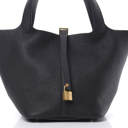 Hermes Taurillon Clemence Picotin Lock 22 MM Black 8 of 11