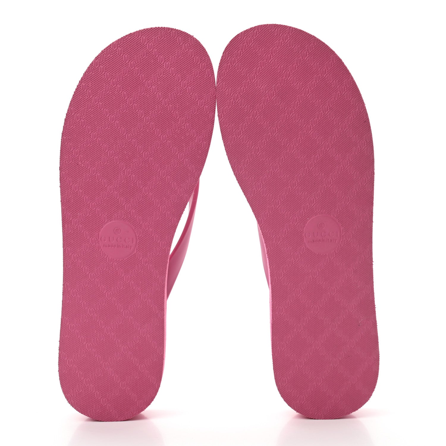Gucci Rubber Chevron Womens GG Thong Sandals 37 Pink Tropical Flower 5 of 6