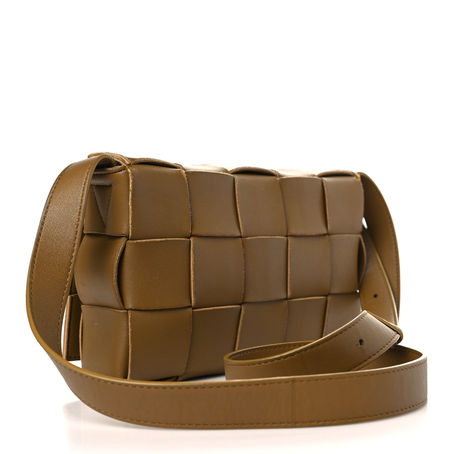 Bottega Veneta Lambskin Maxi Intrecciato Cassette Crossbody Bag Acorn 3 of 11