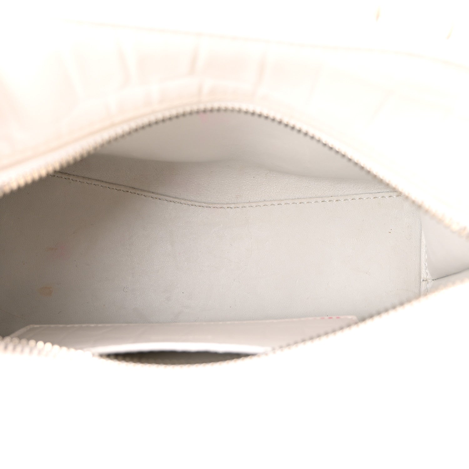 Balenciaga Semi Shiny Calfskin Crocodile Embossed Neo Classic Silver Hardware Mini City White 5 of 11