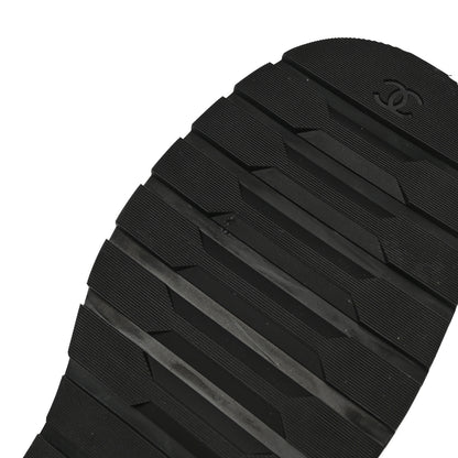 Chanel Shiny Goatskin Calfskin Quilted Lace Up Combat Boots 37 Black 11 of 11
