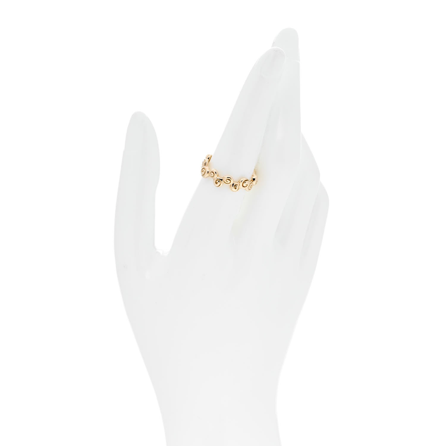 Tiffany 18K Yellow Gold Rosebud Band Ring 56 7.5 2 of 5