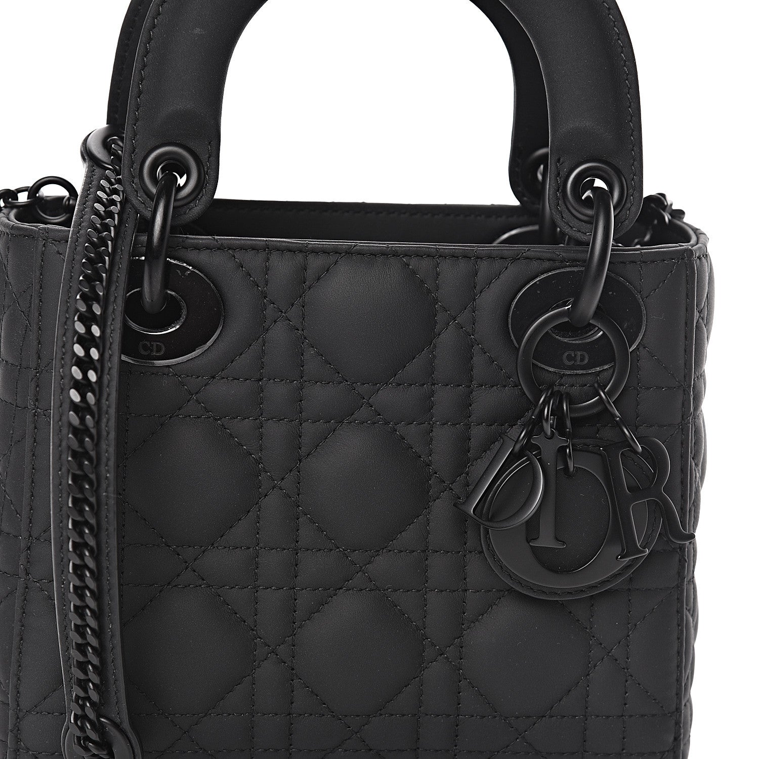 Christian Dior Ultra Matte Calfskin Cannage Mini Lady Dior Black 9 of 10