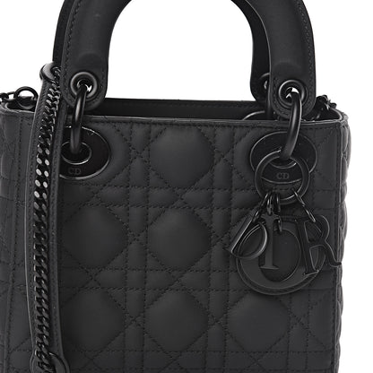 Christian Dior Ultra Matte Calfskin Cannage Mini Lady Dior Black 9 of 10