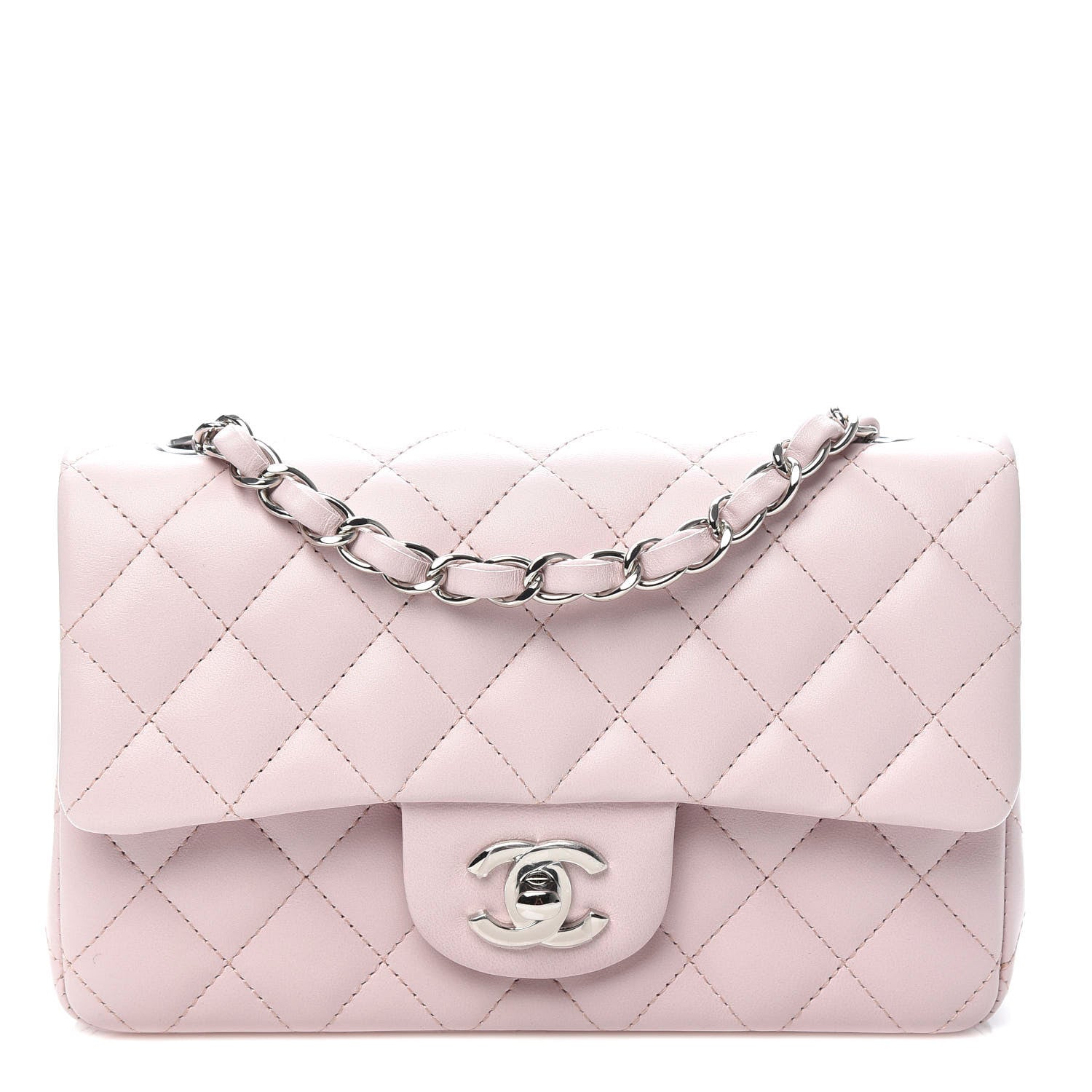 Chanel Lambskin Quilted Mini Rectangular Flap Light Pink 1 of 11