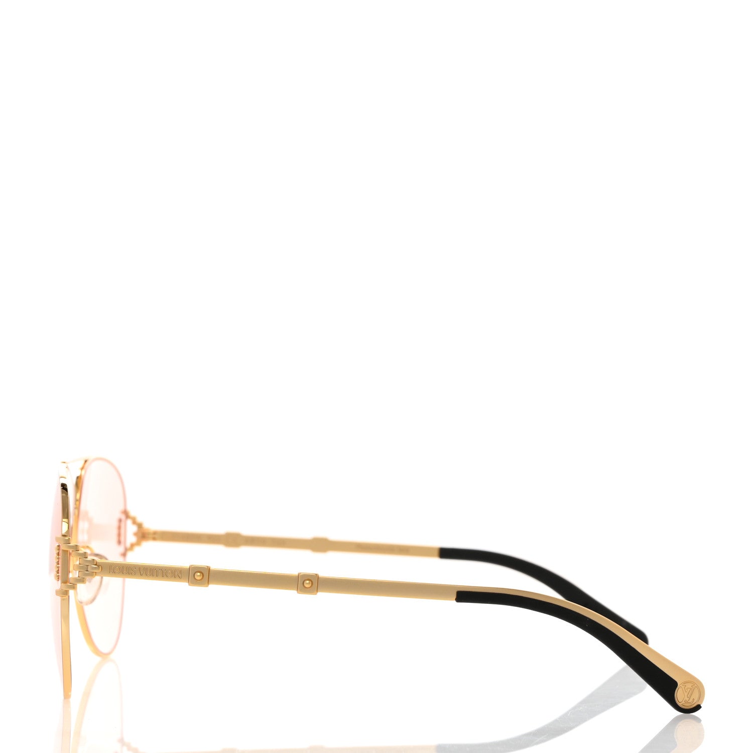 Louis Vuitton Metal Pilot Sunglasses Z1432W Gold 3 of 8