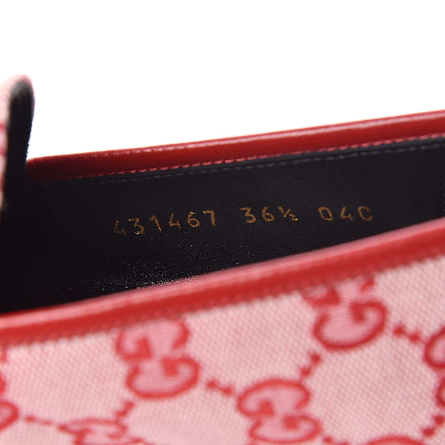 Gucci Canvas GG Monogram Horsebit Womens Jordaan Loafers 36.5 Gardenia Hibiscus Red 8 of 9