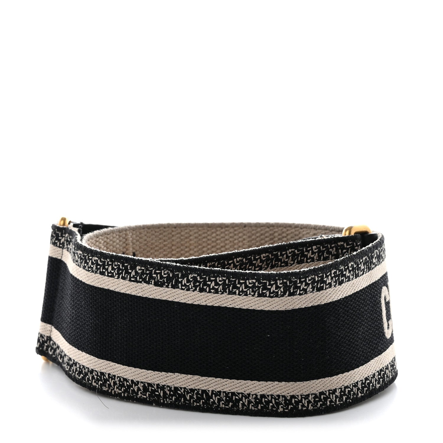 Christian Dior Canvas Embroidered Shoulder Strap Blue 2 of 5