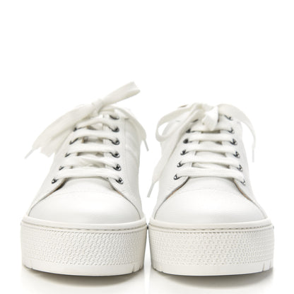 Hermes Epsom Womens Voltage Sneakers 37 White Black 2 of 8
